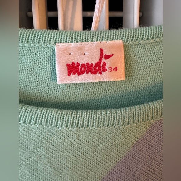 Vintage Wool / Mohair Mondi Pastel Striped Women's Sweater - Picture 2 of 12